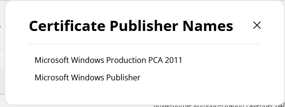 svchost.exe’s Cert Signer(s)